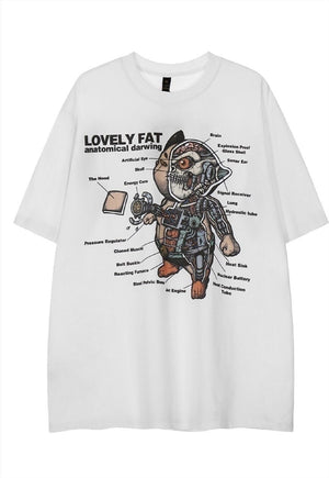 Anime print t-shirt tank top surfer vintage wash sample sale 3 for 2