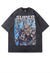 Anime t-shirt Japanese cartoon tee retro top in vintage grey