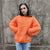 Fluffy sweater grunge fleece jumper long hair sweatshirt raver pullover long sleeve festival top faux fur sweater in orange