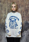 Pentagram t-shirt lamb print tee grunge Gothic top white