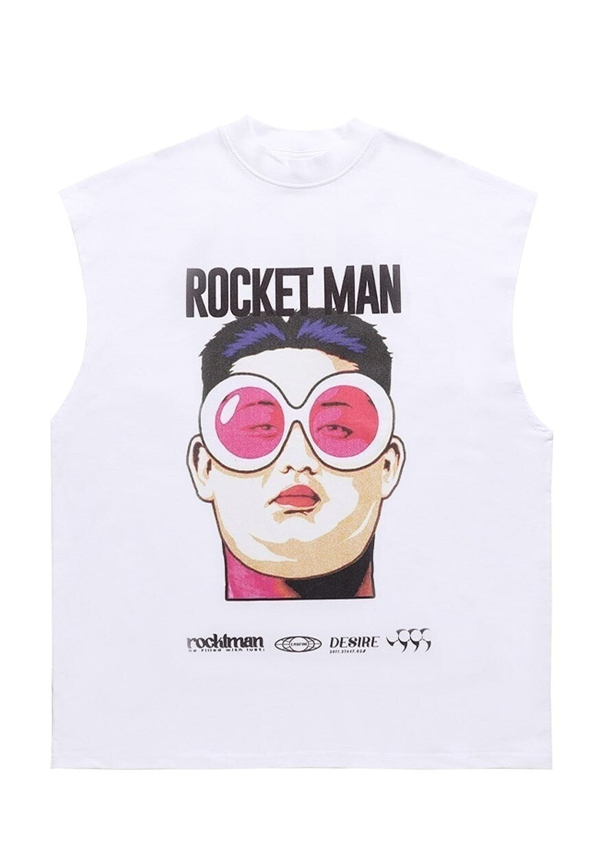 Rocket man sleeveless t-shirt retro tank top surfer vest