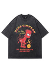 Red devil t-shirt Bart Simpson tee vintage wash top in grey