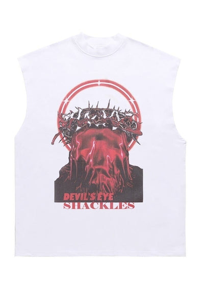 Gothic Jesus sleeveless t-shirt retro tank top surfer vest