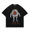 Eye print t-shirt grunge monster tee punk skater top black