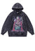 Anime hoodie Japanese cartoon pullover warrior jumper grey