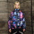 Psychedelic bomber jacket handmade detachable raver puffer