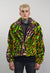 Cropped leopard trench coat green detachable rave bomber