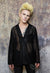 Transparent blazer see through mesh jacket check coat black