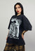 Kissing skeleton t-shirt bones tee skull top in vintage grey