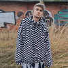 SKA check fleece bomber reversible handmade chess jacket