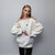 Utility sweater buckle finish jumper gorpcore top cut out shoulder top metal badge knitted pullover cyber punk sweatshirt in off white