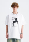 Christmas t-shirt deer print tee retro Christmas top white