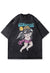 Angel print t-shirt punk grunge tee retro skeleton top grey