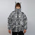 Zebra bomber reversible jacket detachable striped puffer