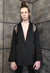 Transparent mesh blazer reworked see-through jacket in black