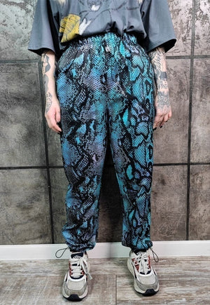 Snake joggers handmade festival pants tiedye python overalls