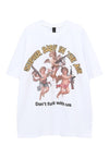 Angel print t-shirt baby slogan tee retro saint top in white