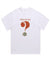 Question print t-shirt retro Oasis tee grunge punk top white