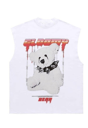 Bondage bear sleeveless t-shirt retro tank top surfer vest