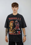 Basketball t-shirt vintage wash USA tee retro Rodzilla top