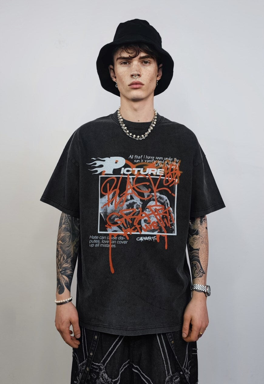 AESTHETIC PRINT vintage wash t-shirt sample sale 3 for 2