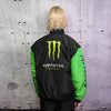 Green racing jacket patchwork Kawasaki motorsport varsity