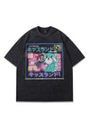 Kawaii t-shirt anime cartoon tee Japanese top in acid grey