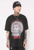 Crying Jesus print tee graffiti paint splatter t-shirt black