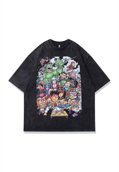 Japanese cartoon t-shirt old anime tee retro monster top