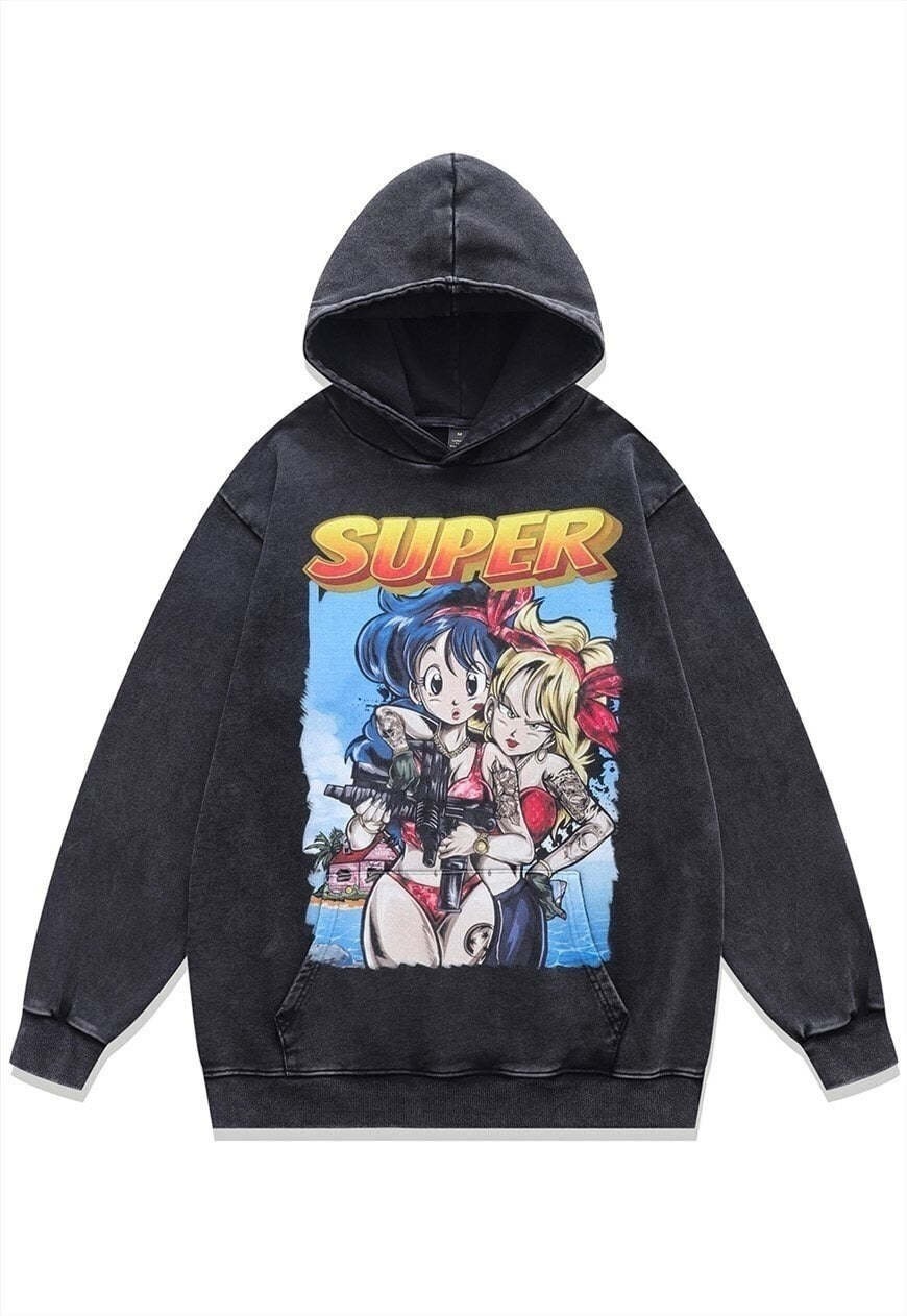 Anime girls hoodie Kawaii pullover Korean cartoon jumper