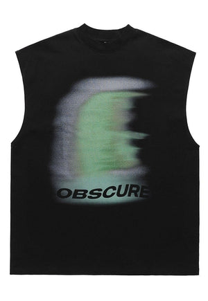 Abstract print tank top surfer vest retro sleeveless t-shirt