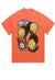 Emoji print t-shirt grunge tee retro raver smile top orange