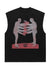 Grunge print tank top surfer vest retro sleeveless t-shirt