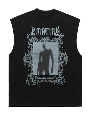 Slender man tank top surfer vest retro sleeveless t-shirt