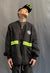 Oversize varsity reflective bomber quilted track top black