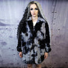 Tie-dye fleece coat handmade 2in1 gradient trench jacket