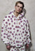 Daisy fleece bomber handmade retro floral track jacket white