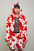 Short cow print coat red cropped animal print trench jacket