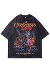 Horror t-shirt grunge Christmas tee retro movie top in grey