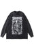 Skeleton t-shirt vintage wash Eden slogan long tee in grey