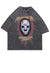 Gothic t-shirt retro horror mask top scary tee in acid grey