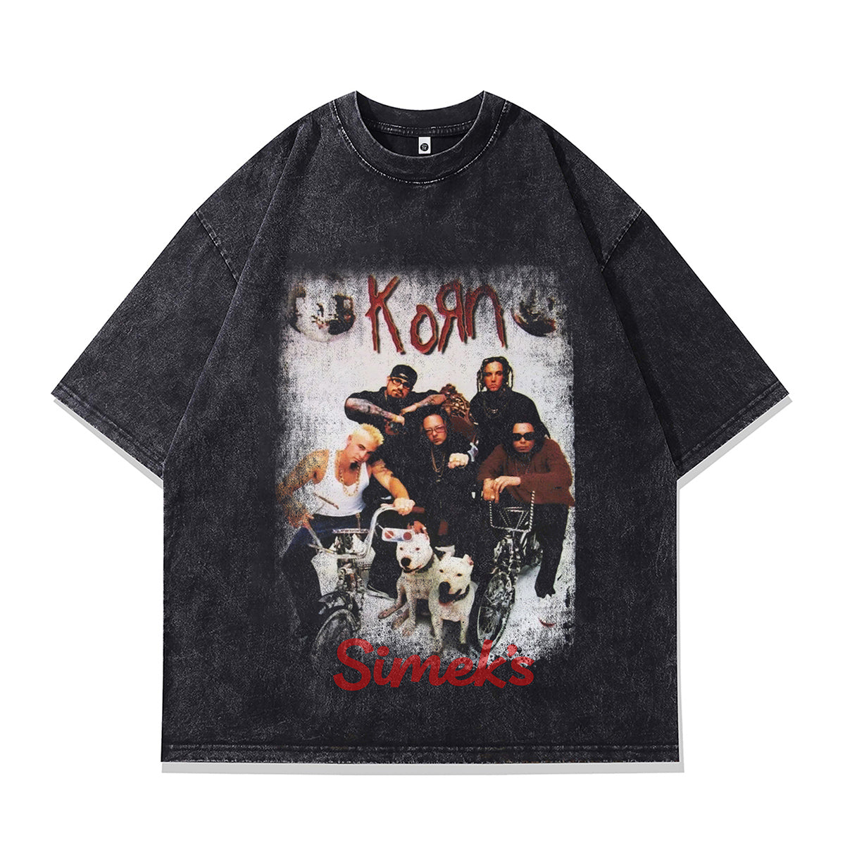 Vintage Korn t-shirt metalcore tee retro band top in acid grey