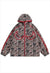 Paisley jacket bandanna print hooded bomber cashew coat red