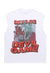 Devil print sleeveless t-shirt grunge tank top surfer vest