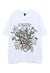 Psychedelic t-shirt grunge print tee retro raver top white