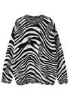 Zebra sweater white black striped jumper Gothic grunge top