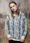 Paint splatter sweater grunge tie-dye jumper in white yellow