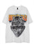 Face print t-shirt Japanese tee graffiti retro top in white