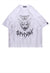 Cat print t-shirt Sphynx tee retro Egypt grunge top in white