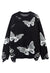 Butterfly sweater black white ripped goth jumper grunge top